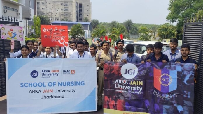 Arka Jain University Nursing Students Awareness Camp at Mohanpur