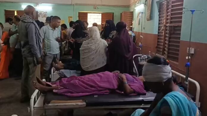 Accident damaged auto vehicle after collision with Hyva truck in Latehar Jharkhand